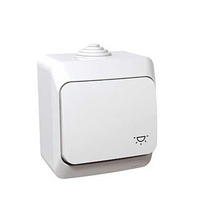 WDE000513 Cedar Plus, ovládač tlačítkový, 16A, symbol světlo, bílá, Schneider Electric