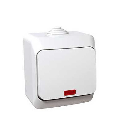 WDE000561 Cedar Plus, přepínač střídavý ř.6, 16AX, orientační kontrolka, bílá, Schneider Electric