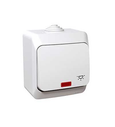 WDE000516 Cedar Plus, ovládač tlačítkový-16A-orientační kontrolka-symbol světlo-bílá, Schneider Electric