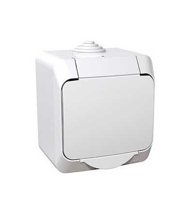 WDE000541 Cedar Plus, zásuvka 230V 16A 2p+SE (VDE), krytky, bílá, Schneider Electric