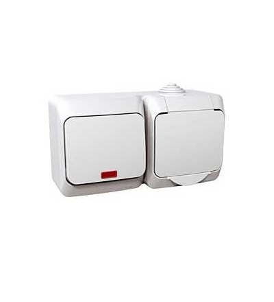 WDE000585 Cedar Plus-zásuvka 230V 16A a přep.střídavý s orient.kontrol.ř.6So-16A(X) -bílá, Schneider Electric