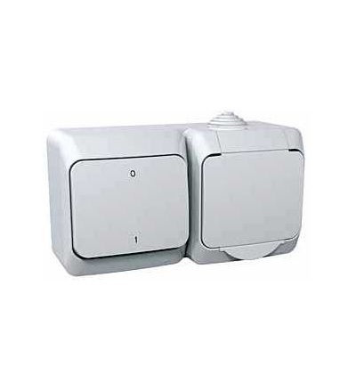 WDE000502 Cedar Plus, zásuvka VDE 230V 16A+spínač. dvojpólový, 16A(X), bílá, Schneider Electric