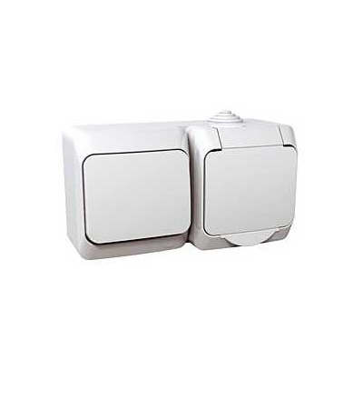 WDE000504 Cedar Plus, zásuvka VDE 230V 16A+přepínač střídavý ř.6, 16A(X), bílá, Schneider Electric