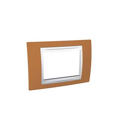 MGU6.103.869 Unica Plus, krycí rámeček, 3mod., orange/polar, Schneider Electric