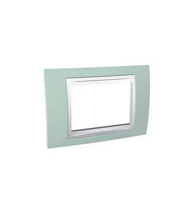 MGU6.103.870 Unica Plus, krycí rámeček, 3mod., aqua/polar, Schneider Electric