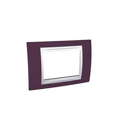 MGU6.103.872 Unica Plus, krycí rámeček, 3mod., garnet/polar, Schneider Electric