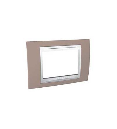 MGU6.103.874 Unica Plus, krycí rámeček, 3mod., mink/polar, Schneider Electric