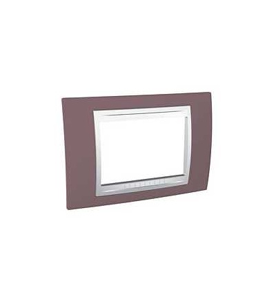 MGU6.103.876 Unica Plus, krycí rámeček, 3mod., mauve/polar, Schneider Electric
