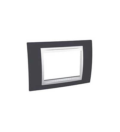 MGU6.103.877 Unica Plus, krycí rámeček, 3mod., slate/polar, Schneider Electric