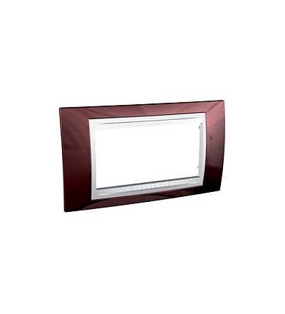 MGU6.104.851 Unica Plus, krycí rámeček, 4mod., teracota/polar, Schneider Electric
