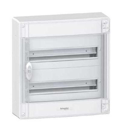 PRA29218 Pragma rozvodnice pro povrch. montáž, IP30, 2x18mod., průhledné dveře, Schneider Electric