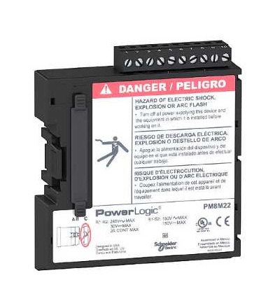 PM8M22 Volitelně modul digital I/O modul, 2 relé O, 2 digit. I, pro PM800, Schneider Electric