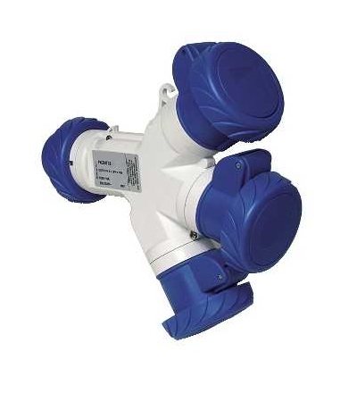 PKZM709 PratiKa vícenás. adaptér, 3 průmysl. zásuvky, 16A, 2p+E, 220V AC, IP67, Schneider Electric
