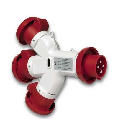 PKZM712 PratiKa vícenás. adaptér, 3 průmysl. zásuvky, 16A, 3p+E, 380V AC, IP67, Schneider Electric