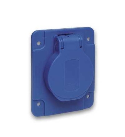 PKS61B Pratika průmyslová zásuvka-modrá-2p+E-10/16A-250 V-schuko-IP54-zapuš. montáž, Schneider Electric