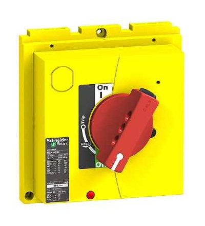 LV432599 Přímá otočná rukojeť, červená, pro NSX400..630, Schneider Electric
