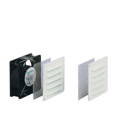 NSYCVF54M230MM2 Climasys ventilátor, 54m3/h, 230V, 2 kovová mřížka a 2 filtry proti hmyzu, Schneider Electric
