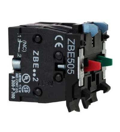 ZBE505 Dvojitý kontaktní blok pro hlavu ? 22 1Z+1V šroubová svorka, Schneider Electric