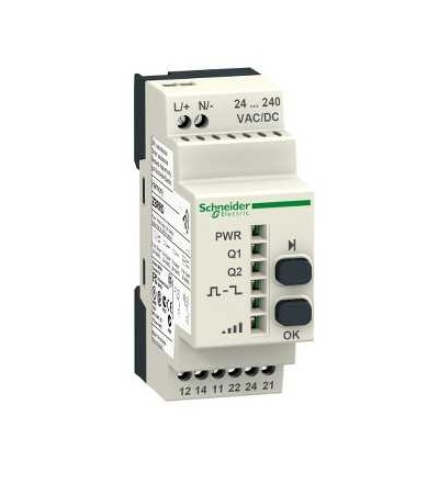 ZBRRD Programmable receiver, 2 relays, 24..240 V AC/DC, 2 pusbuttons, 6 LEDs, Schneider Electric