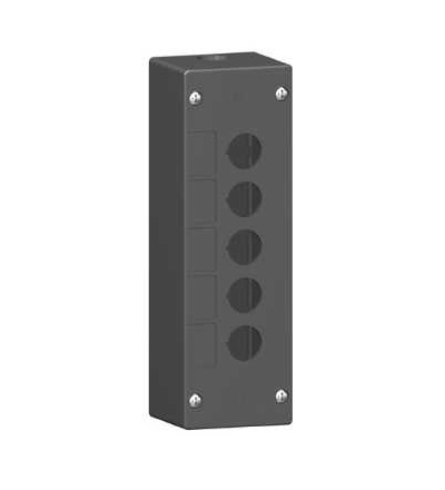 XALG05 Prázdná ovl. skříň pro náročná prostředí, černý plast, 5 otvory ? 22mm, Schneider Electric
