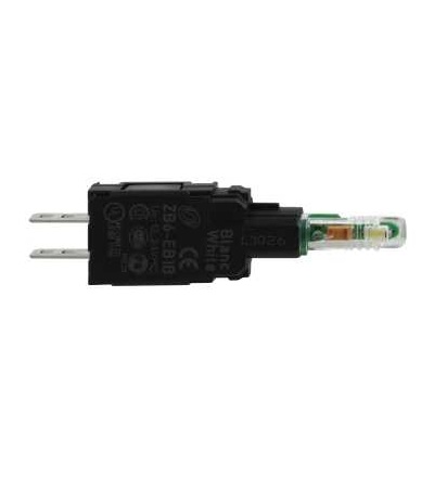 ZB6EB1B Bílá polosestava objímky s integ. LED 12...24V, Schneider Electric