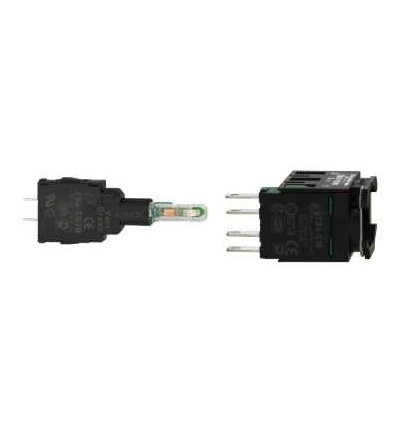 ZB6EB3B Zelená polosestava objímky s integ. LED 12...24V, Schneider Electric