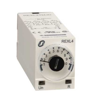 REXL4TMP7 Miniaturní čas.relé, zpož. sepnutí, 0,1 s..100 h, 230 V AC, 4 přep., Schneider Electric