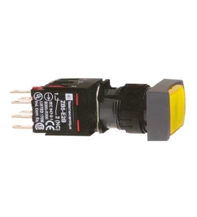 XB6DW5B5B žluté čtverc. zapuš. kompl. prosvět. tlačítko ? 16 s návratem 1Z+1V 12..24V, Schneider Electric