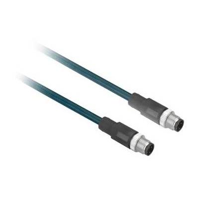 XZCR1511041C1 Propojovací kabel XZ, samec přímý M12 4-pin, samice přímý M12 4-pin, PUR 1m, Schneider Electric