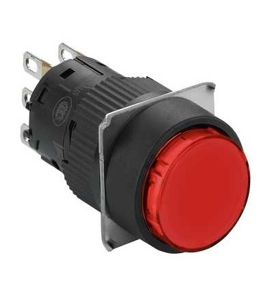 XB6EAA41P Ovl. stiskací kruhový červený ? 16, lícující s návratem, 1OC, Schneider Electric