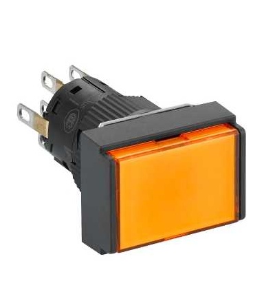 XB6EDW8B2P Rectangular orange illuminated pushbutton ? 16-flush spring return-24 V-2CO, Schneider Electric