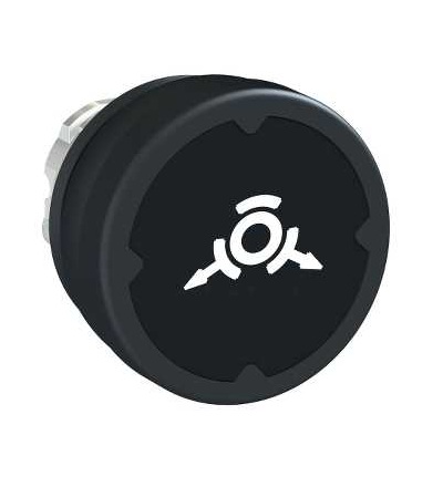 ZB4BC28042 Pushbutton head for harsh environment, black, with marking, Schneider Electric