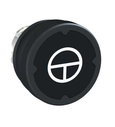 ZB4BC28022 Pushbutton head for harsh environment, black, with marking, Schneider Electric