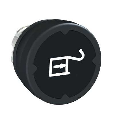 ZB4BC28015 Pushbutton head for harsh environment, black, with marking, Schneider Electric