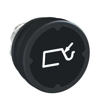 ZB4BC28010 Pushbutton head for harsh environment, black, with marking, Schneider Electric
