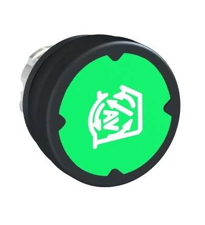 ZB4BC38003RA Pushbutton head for harsh environment, green, with marking-legend rotated 90°, Schneider Electric