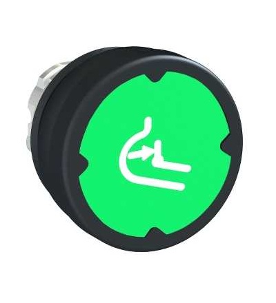 ZB4BC38037RA Pushbutton head for harsh environment, green, with marking-legend rotated 90°, Schneider Electric