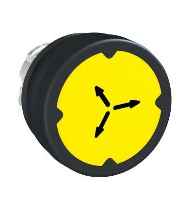 ZB4BC58009RA Pushbutton head for harsh environment, yellow, with marking-legend rotated 90°, Schneider Electric