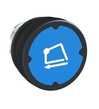 ZB4BC68006RA Pushbutton head for harsh environment -dark blue-with marking-legend rotated 90°, Schneider Electric