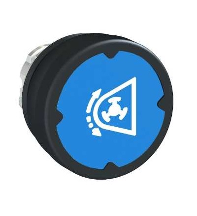 ZB4BC68032RA Pushbutton head for harsh environment -dark blue-with marking-legend rotated 90°, Schneider Electric