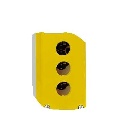 XALK03 žlutá prázdná skříňka s šedou základnou, 3 výřezy, Schneider Electric