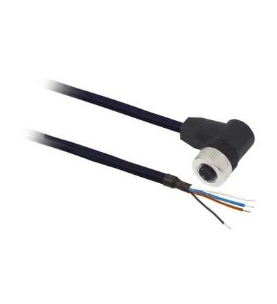 XZCPB1241L10 Kabel s konektorem XZ, samice zahnutá, M12, 4 pin, stíněný kabel PUR 10m, Schneider Electric