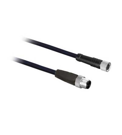 XZCRV1501040G2 Propojovací kabel XZ, samec přímý M12 3-pin, samice přímý M8 3-pin, PVC 2m, Schneider Electric