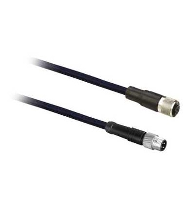 XZCRV2611V3Z2 Propojovací kabel XZ, samec přímý M8 4-pin, samice přímý M12 4-pin, PVC 2m, Schneider Electric