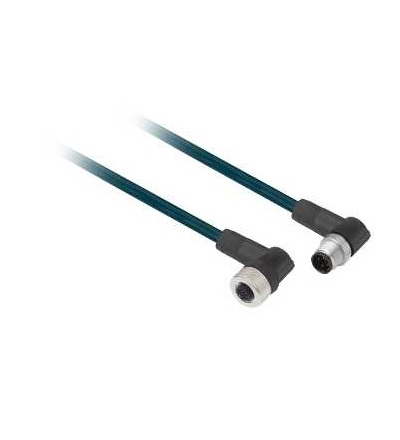 XZCRV5112V3C1 Propojovací kabel XZ-samec s kolenem M12 4-pin-samice s kolenem M12 4-pin-PVC 1m, Schneider Electric