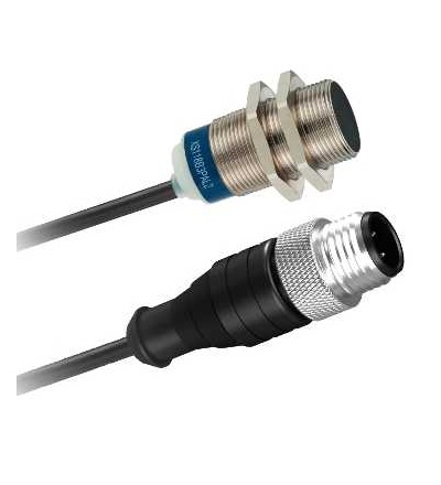 XS518B1DBL08M12 Indukční čidlo XS5 M18, L62mm, mosaz, Sn5mm, 12..48VDC, M12, 0,8m, Schneider Electric