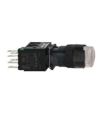 XB6AW1B1B Bílá s přesah. kompletní prosvět. tlač. ? 16 s návratem 1Z+1V 12...24V, Schneider Electric