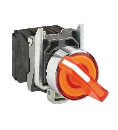 XB4BK125B5 Ovládač otočný ? 22 prosvětlený s LED, 1 Z+1 V, 24 V, žlutý, Schneider Electric