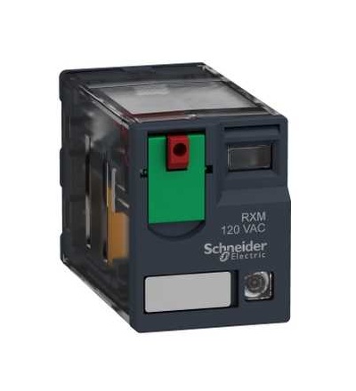 RXM2AB2P7 Miniaturní paticové relé, Zelio RXM, 2 V/Z, 230 V AC, 12A, s LED, Schneider Electric