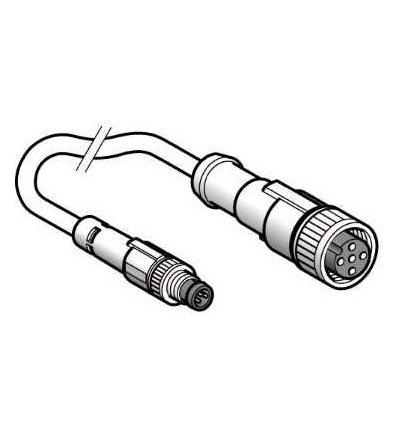 XZCR2711037T2 Propojovací kabel XZ, samec přímý M8 3-pin, samice přímý M12 5-pin, PUR 2m, Schneider Electric